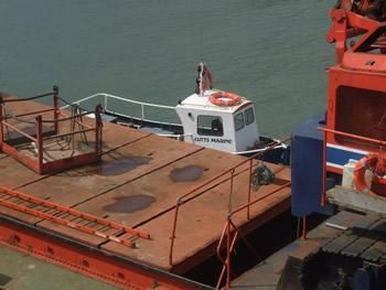 Cutts Marine provided work /safety boat whilst new timber piles were installed at Newhaven East Quay 