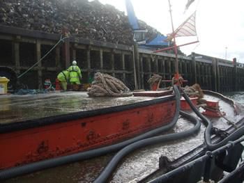 Cutts Marine provided workboat and salvage pumps whilst the clearance of the river bed was carried at Newhaven port, all material recovered from the river bed was washed before being put ashore.