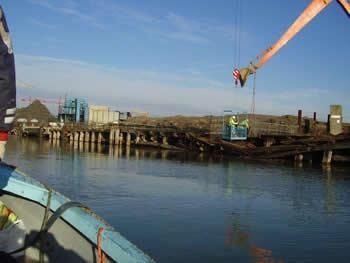 Quay side removal Newhaven Harbour 