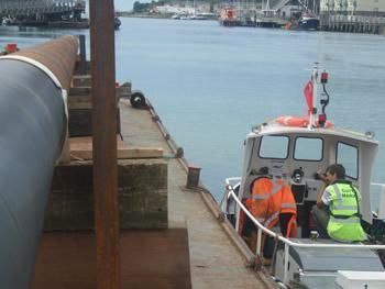 Supplied safety boat whilst river marker piles were driven at Newhaven Port 